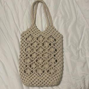 Zara Macramé Bag with should straps and lined inside. Worn once.